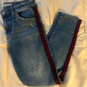 Blue Jeans with Red Stripe